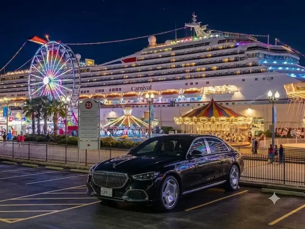 Luxury Sedan airport transfer service in Houston for Galveston cruise port transportation